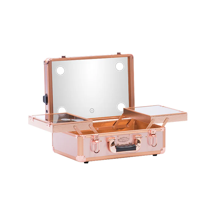 Justine Hollywood Vanity Mirror Makeup Case With LED Small - Image 3