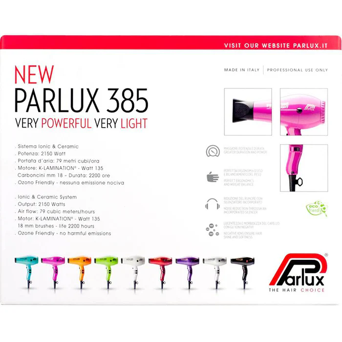 Parlux 385 Powerlight Dryer 2150W Fuchsia - Image 4